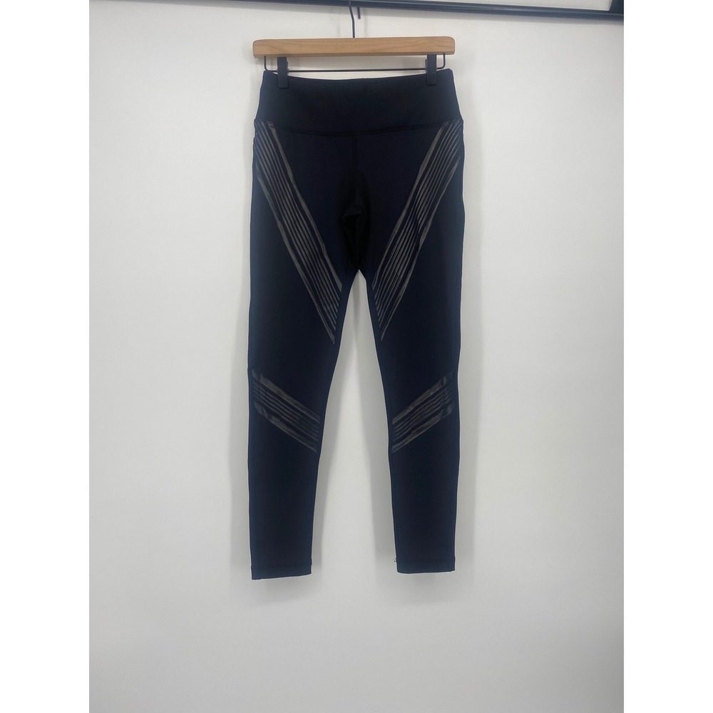 90 Degree by Reflex High Waist Leggings Womens Medium Black Chevron Yoga Pants